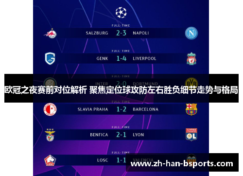 欧冠之夜赛前对位解析 聚焦定位球攻防左右胜负细节走势与格局